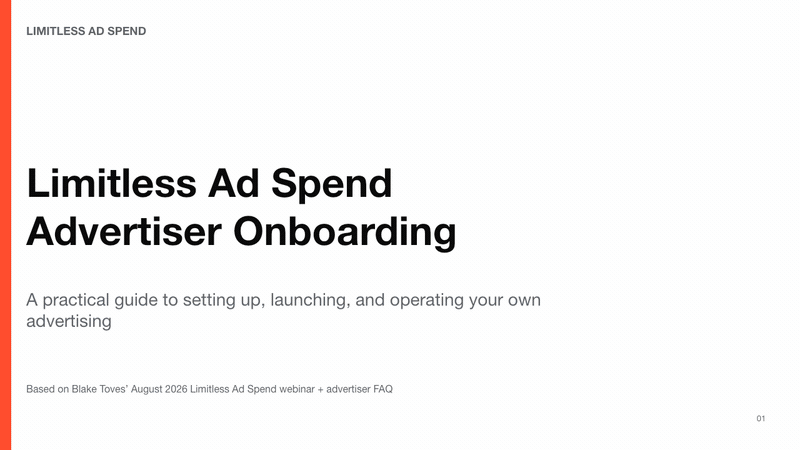Limitless Ad Spend advertiser onboarding